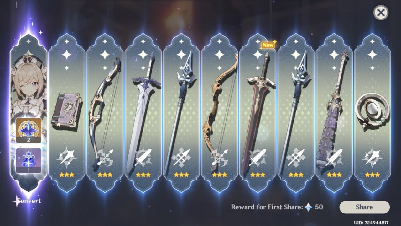 Genshin Impact Yelan Banner Character And Weapon Drop Rates 4 Stars